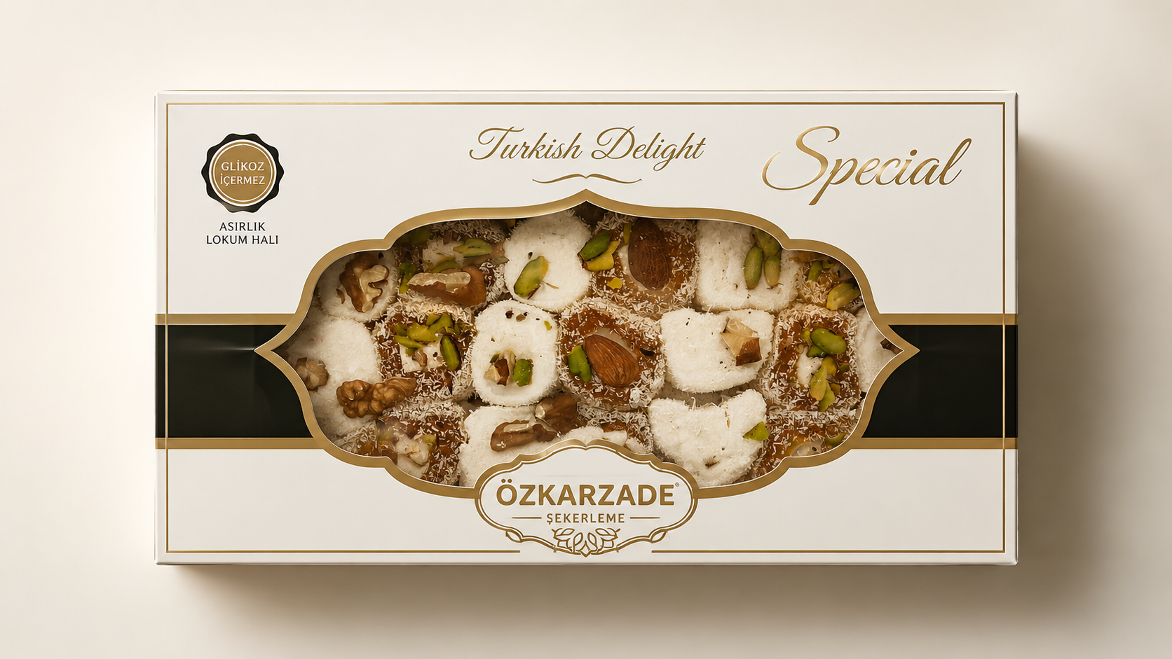 Kuruyemişli Paşa Türk Lokumu - Özkarzade Şekerleme  - 1